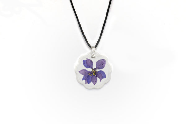 Handmade EMF Protection Necklace - Nature's Purple - EMF Dried Flower Collection