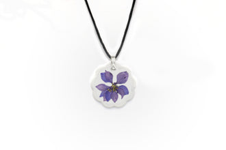 Handmade EMF Protection Necklace - Nature's Purple - EMF Dried Flower Collection