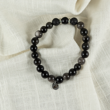 EMF Bead Bracelet -BLACK MARBLE