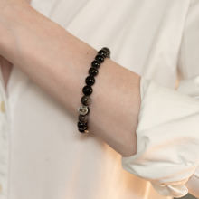 EMF Bead Bracelet -BLACK MARBLE