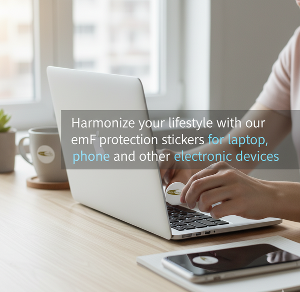 EMF Mega Shield For Laptops - Gold on White