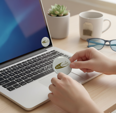 EMF Mega Shield For Laptops - Gold on White