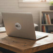 Sleek EMF Shield for Laptops (Silver on White)