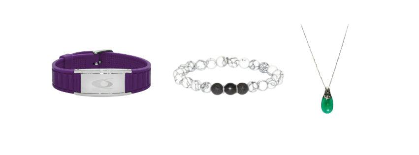 Bracelet and pendant products shown on a white background