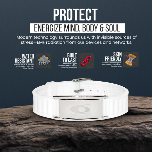 Advanced EMF Protection BodyBand Plus Wristband - White