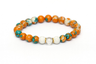 EMF + Aura Protection Bead Bracelet - Coral