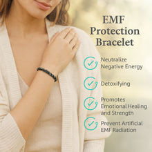 EMF Bead Bracelet -BLACK MARBLE