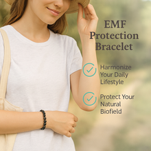 EMF Bead Bracelet -BLACK MARBLE