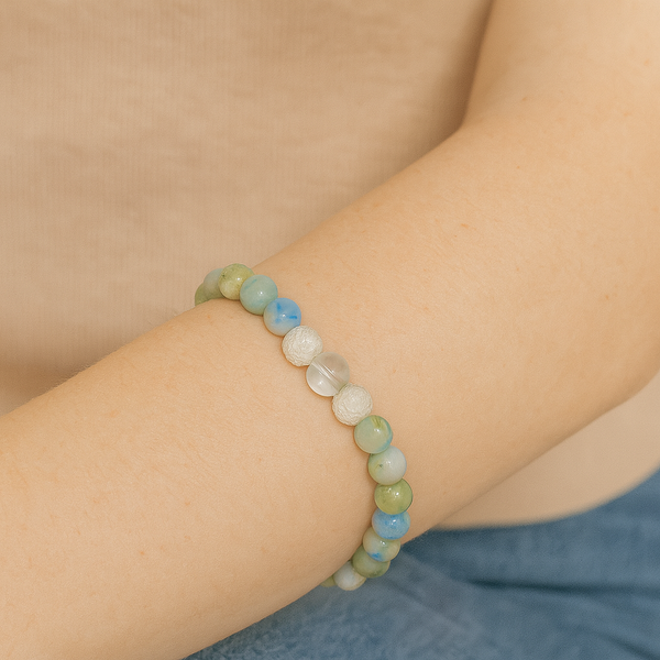 EMF Bead Bracelet - Blue Green