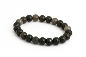 EMF Bead Bracelet -BLACK MARBLE