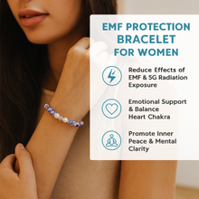 EMF Harmonizer Bead Bracelet - Blue Flower