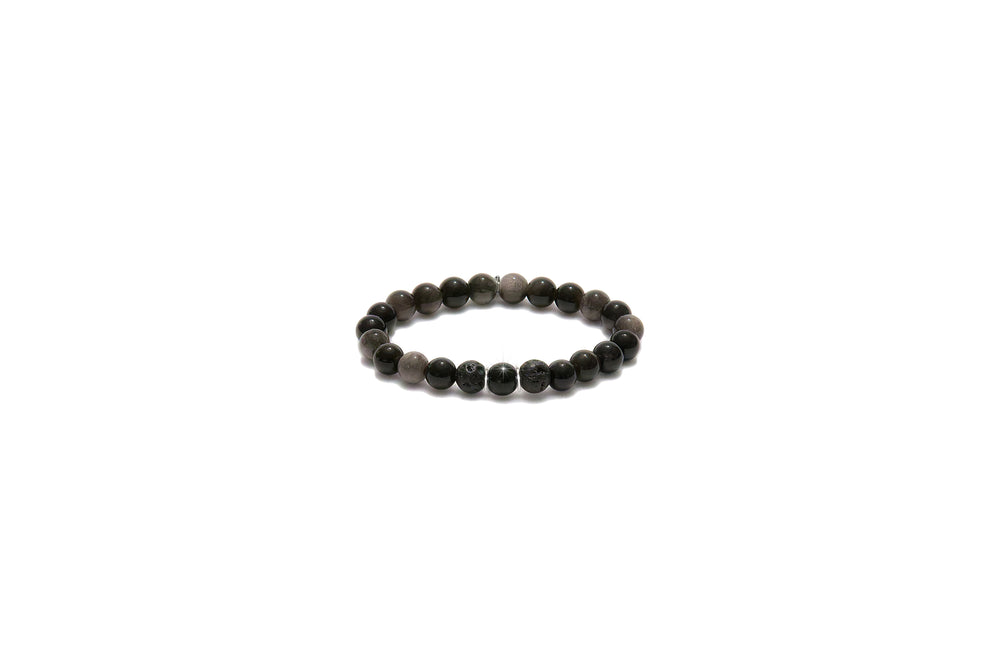 EMF Bead Bracelet -BLACK MARBLE