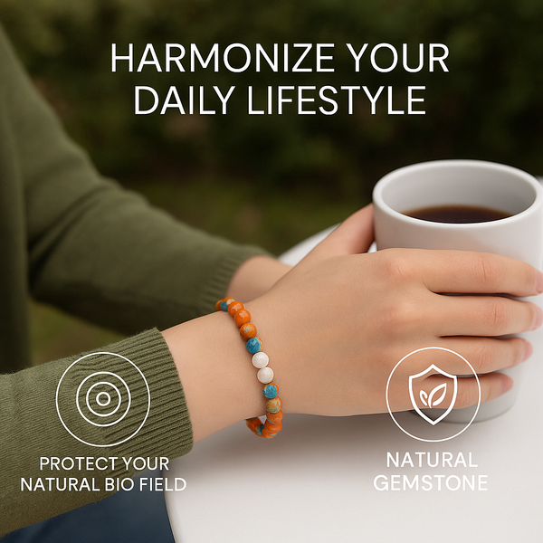 EMF + Aura Protection Bead Bracelet - Coral