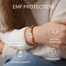 EMF + Aura Protection Bead Bracelet - Coral