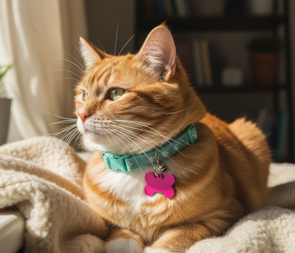 EMF Protection Pet Tag – Dog & Cat Collar Pendant for EMF Shielding- Pink