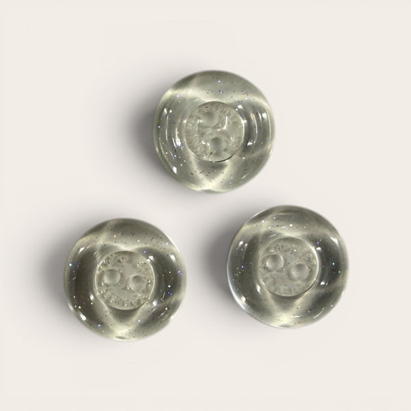 Clear EMF protection buttons 3 pack portable wearable shield for phones, clothing, and everyday EMF exposure protection