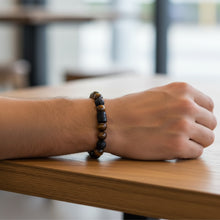 EMF Protection Men’s Tiger Eye Lava Bead Bracelet for everyday wear