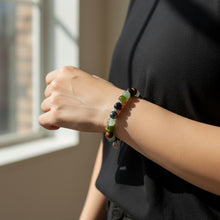 EMF Protection Beaded Bracelet – Green & Brown Tiger Eye