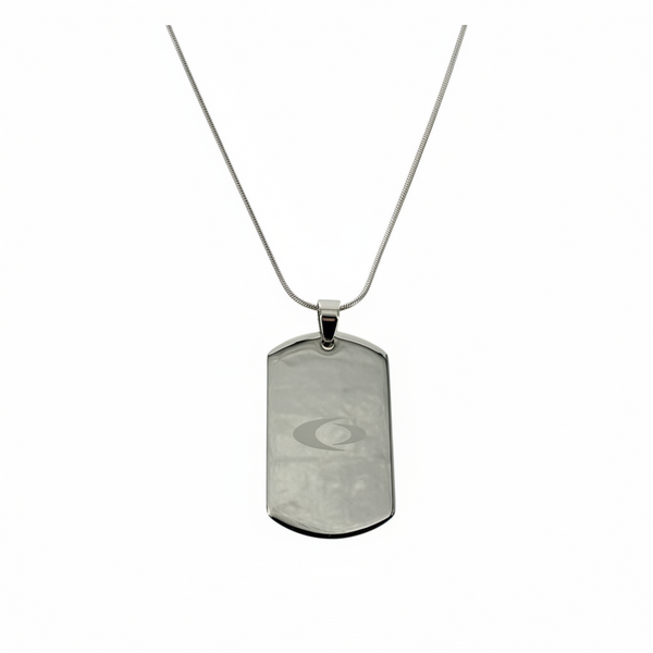 EMF Protection Necklace: Stainless Steel Dog Tag Pendant – Premium Chain