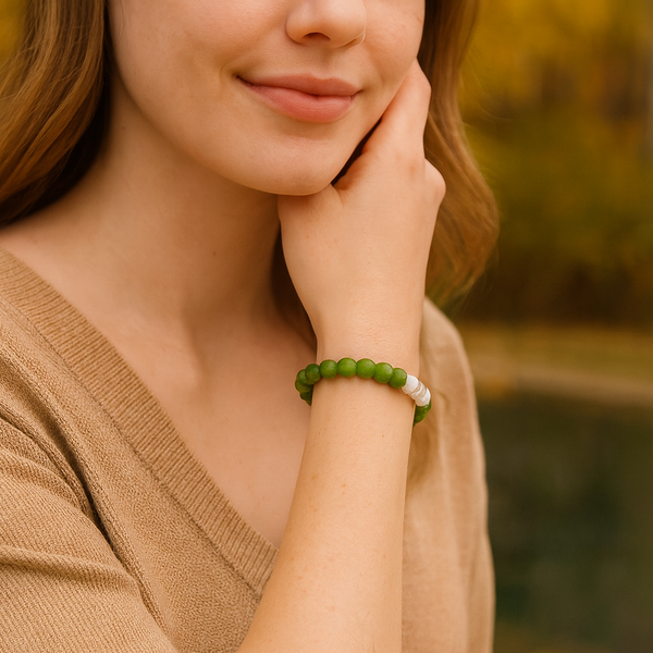 Green EMF Bead Bracelet