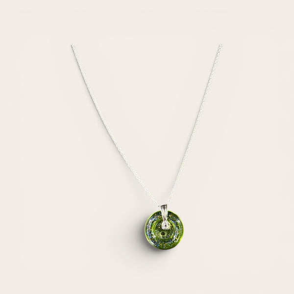 Green EMF Protection Button Necklace