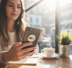 Sleek EMF Shield for Modern Devices (Silver on White)
