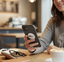 Sleek EMF Shield for Modern Devices (Silver on White)
