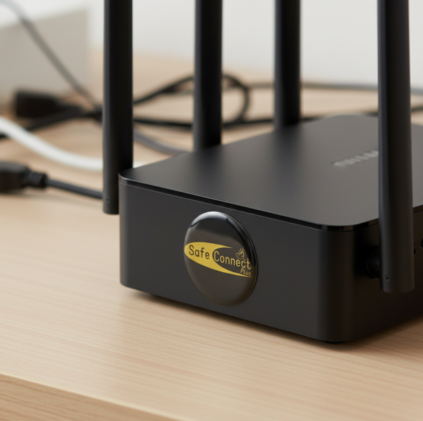 Gold Router EMF Mega Shield for Routers- Gold on Black – Safe Connect Plus