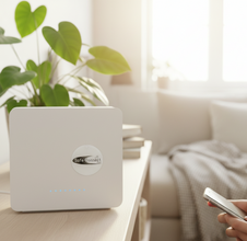 Sleek EMF Shield for Routers (Silver on White)