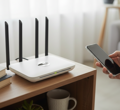 Sleek EMF Shield for Routers (Silver on White)