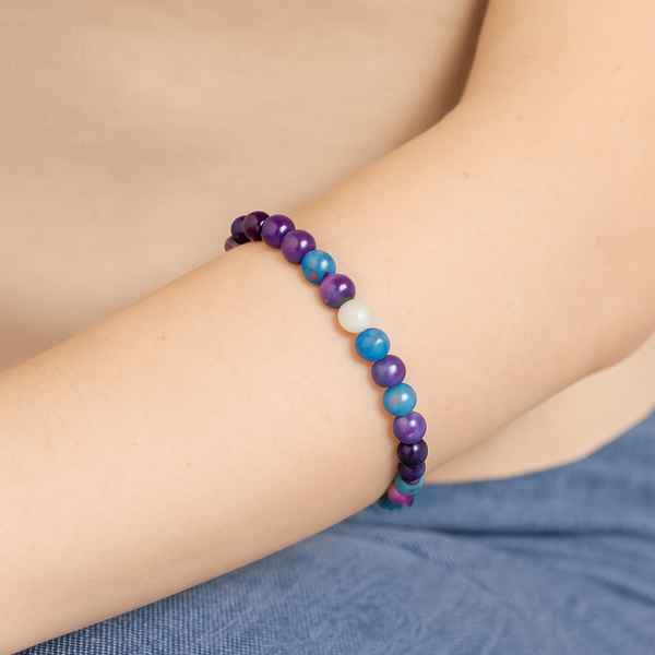 EMF Protection Bead Bracelet - Purple