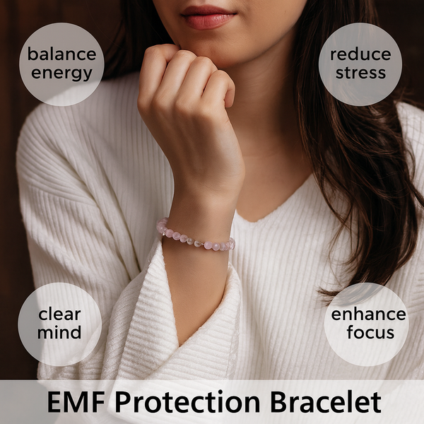 EMF Bead Bracelet - Pink