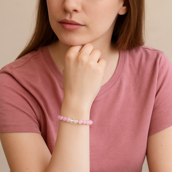 EMF Bead Bracelet - Pink