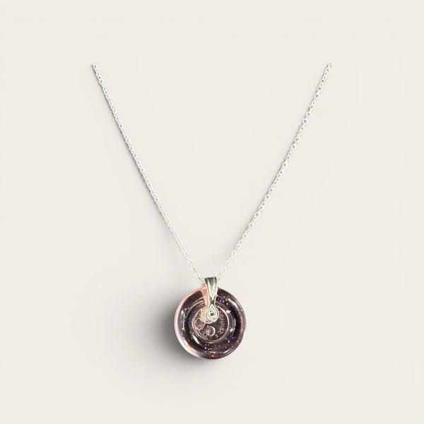 Pink EMF Protection Button Necklace | Portable Wearable Shield