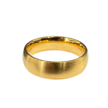 Gold Safe Connect Plus EMF Protection Ring with brushed finish on a white background.