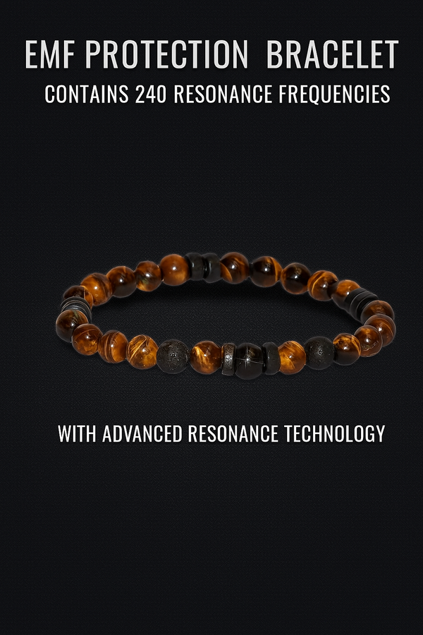 EMF Men’s Lava Bead Bracelet - Tiger