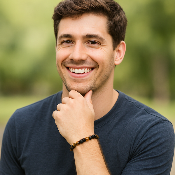 EMF Men’s Lava Bead Bracelet - Tiger