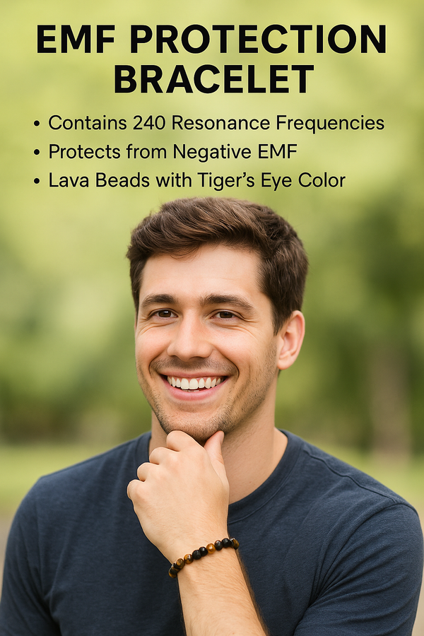 EMF Men’s Lava Bead Bracelet - Tiger