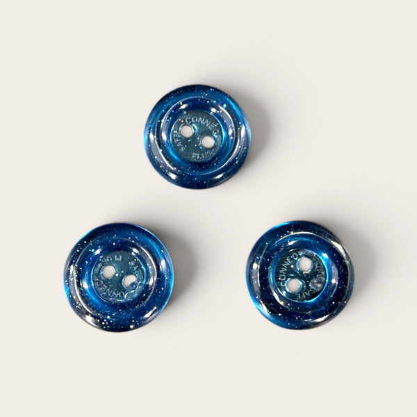 Blue EMF Protection Buttons 3 pack portable wearable shield for everyday EMF protection on clothing bags or devices