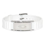 EMF Protection Bracelet: BodyBand Plus - White: white BodyBand Plus bracelet with silver plate on white background