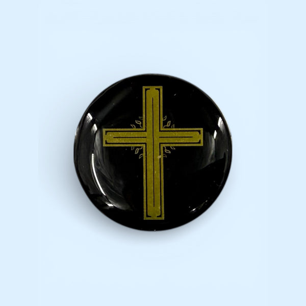 Gold Cross Mega Shield EMF protection sticker for phones, tablets and laptops