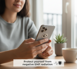 Sleek EMF Shield for Modern Devices (Silver on White)