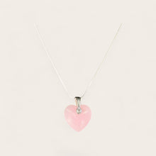 Neon Pink Heart EMF Protection Necklace featuring a sparkling heart pendant and stainless steel chain for everyday wearable protection.