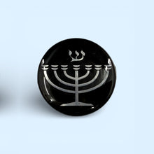 Silver Menorah Mega Shield EMF protection sticker for phones, tablets and laptops