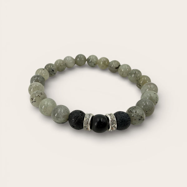Stoneveil EMF Protection Beaded Bracelet made with natural stone beads and EMF harmonizing center bead